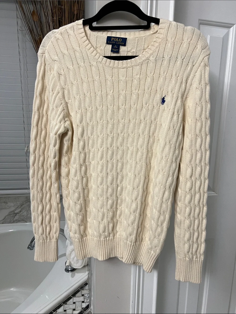 Polo by Ralph Lauren Ivory Cable-Knit Crewneck Sweater